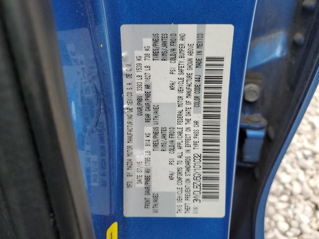 3MYDLBZV6GY101032 - 2016 TOYOTA SCION IA BLUE photo 12