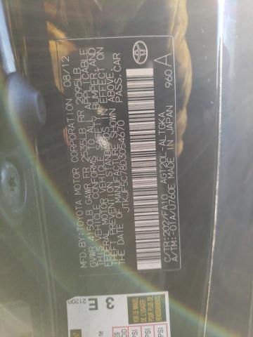 JTKJF5C78D3054670 - 2013 TOYOTA SCION TC 黑色 照片 12