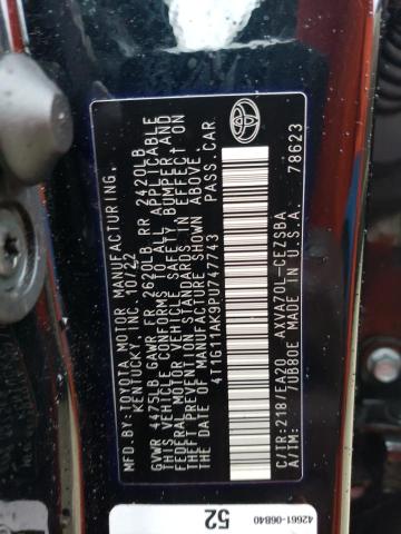 4T1G11AK9PU747743 - 2023 TOYOTA CAMRY SE NIGHT SHADE BLACK photo 13