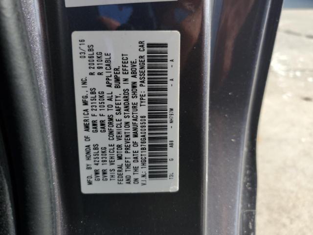 1HGCT1B76GA009506 - 2016 HONDA ACCORD EX GRAY photo 13