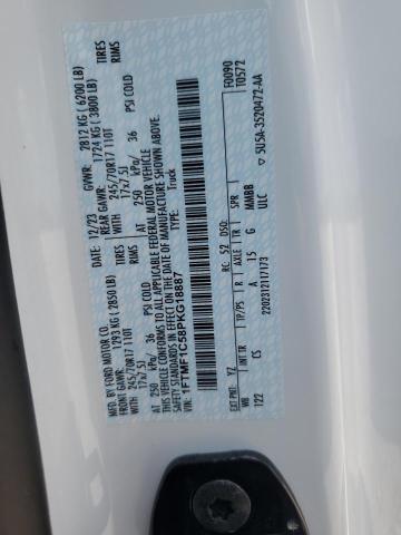 1FTMF1C58PKG18887 - 2023 FORD F150 Weiß Foto 12
