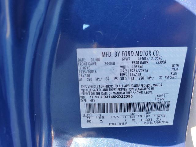 1FMCU93148KD22095 - 2008 FORD ESCAPE XLT BLUE photo 13