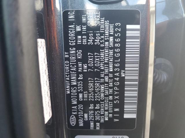 5XYPG4A36LG686523 - 2020 KIA SORENTO L GRAY photo 13