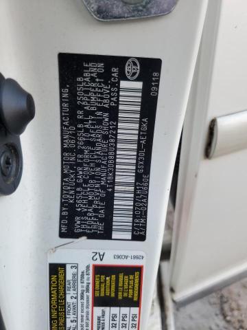 4T1BK3DB8BU387212 - 2011 TOYOTA AVALON BASE 白色 照片 12