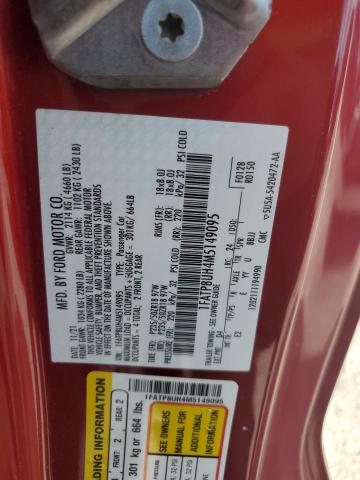 1FATP8UH4M5149095 - 2021 FORD MUSTANG RED photo 13