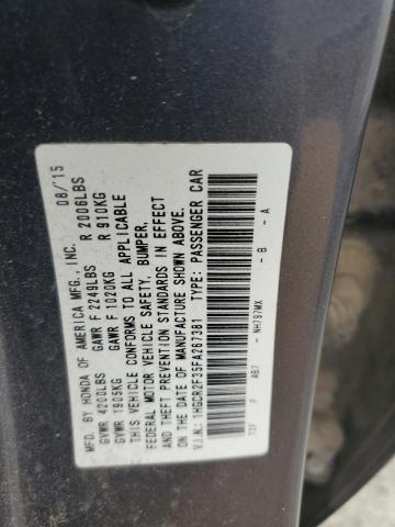 1HGCR2F35FA267381 - 2015 HONDA ACCORD LX GRAY photo 13