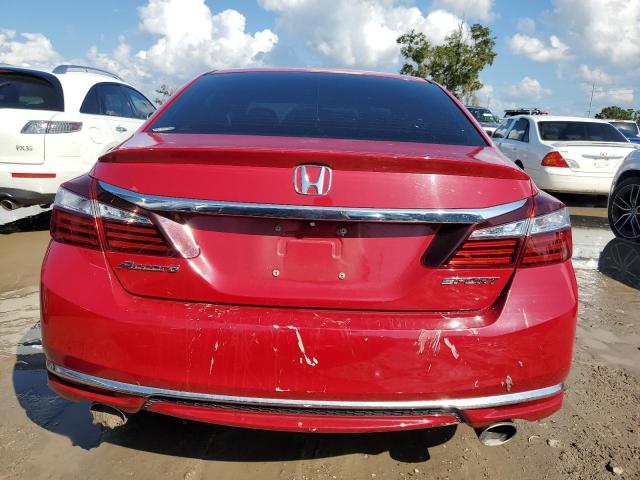 1HGCR2F5XGA080074 - 2016 HONDA ACCORD SPORT RED photo 6