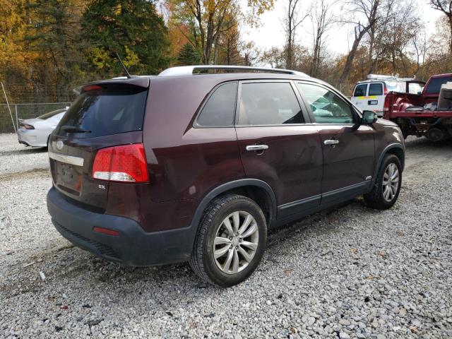 5XYKUDA18BG003415 - 2011 KIA SORENTO EX BURGUNDY photo 3