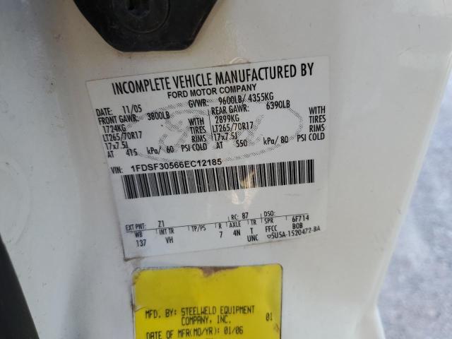 1FDSF30566EC12185 - 2006 FORD F350 SRW SUPER DUTY WHITE photo 12