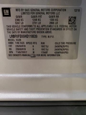 LRBFXFSX6HD118639 - 2020 BUICK ENVISION PREMIUM II Gümüş foto 13