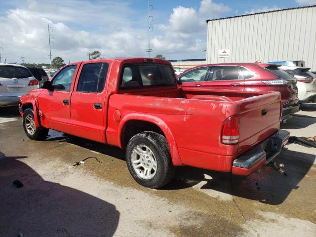 1B7HL38X12S700727 - 2002 DODGE DAKOTA QUAD SPORT RED photo 2