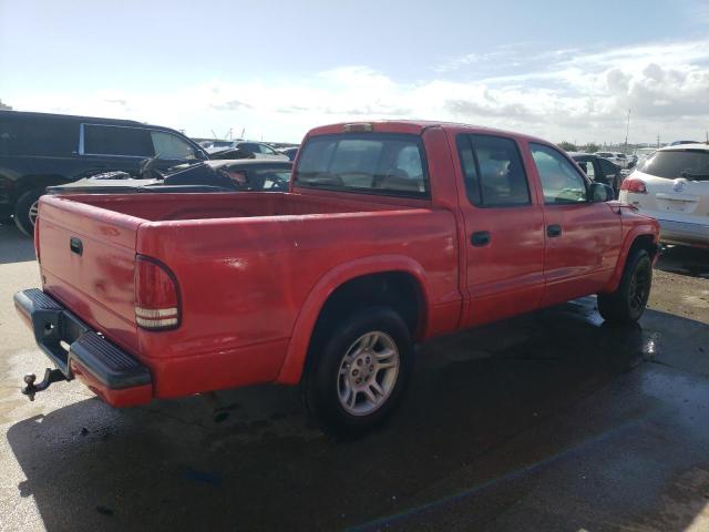 1B7HL38X12S700727 - 2002 DODGE DAKOTA QUAD SPORT RED photo 3