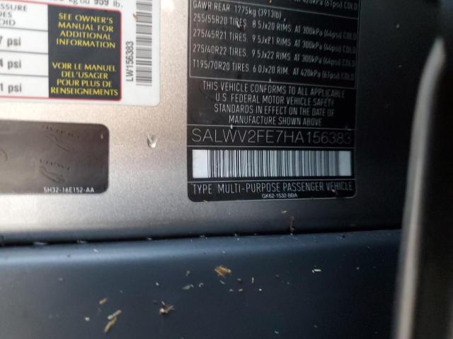 SALWV2FE7HA156383 - 2017 LAND ROVER RANGE ROVE AUTOBIOGRAPHY SILVER photo 14