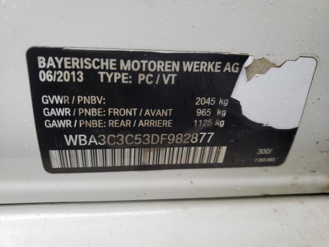 WBA3C3C53DF982877 - 2013 BMW 320 I XDRIVE WHITE photo 12