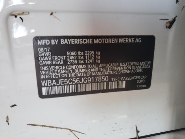 WBAJE5C56JG917850 - 2018 BMW 540 I WHITE photo 12