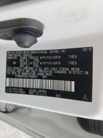 5TDKKRFHXFS109625 - 2015 TOYOTA HIGHLANDER XLE Ağ foto 13