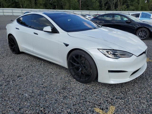 5YJSA1E60MF439859 - 2021 TESLA MODEL S WHITE photo 4