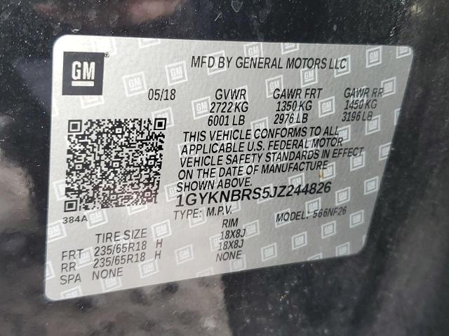 1GYKNBRS5JZ244826 - 2018 CADILLAC XT5 BLACK photo 13