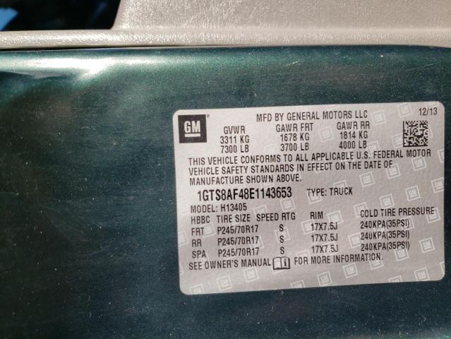 1GTS8AF48E1143653 - 2014 GMC SAVANA G1500 GREEN photo 13