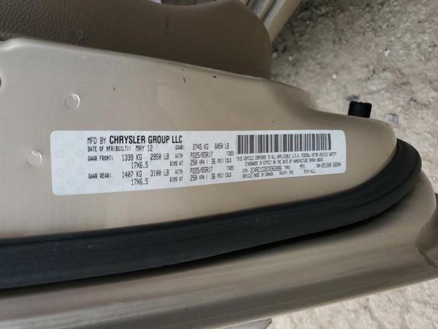 2C4RC1CG5CR362896 - 2012 CHRYSLER TOWN & COU TOURING L GOLD photo 12