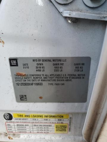 1G1ZE5E0XAF189603 - 2010 CHEVROLET MALIBU LTZ თეთრი ფოტო 12