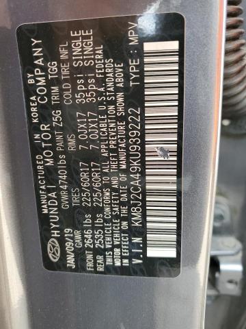 KM8J2CA49KU939222 - 2019 HYUNDAI TUCSON SE GRAY photo 13