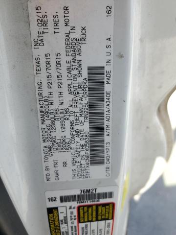 5TFTX4CN6FX058380 - 2015 TOYOTA TACOMA ACCESS CAB Ақ фото 12