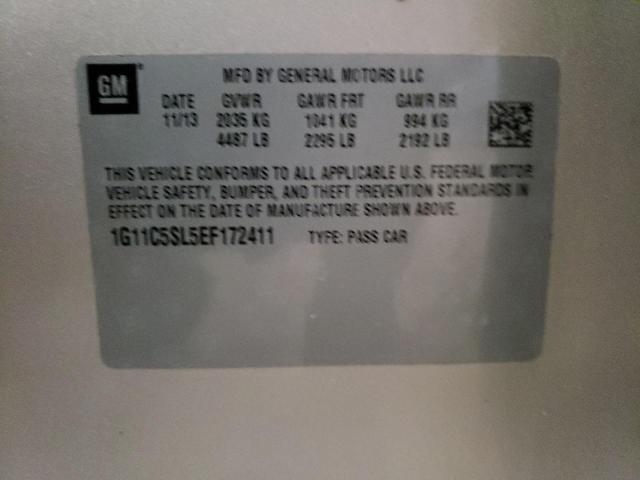 1G11C5SL5EF172411 - 2014 CHEVROLET MALIBU 1LT 银色 照片 12