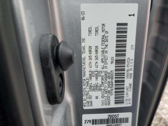 5TFNC5AB4PX002815 - 2023 TOYOTA TUNDRA CREWMAX PLATINUM Silber Foto 13