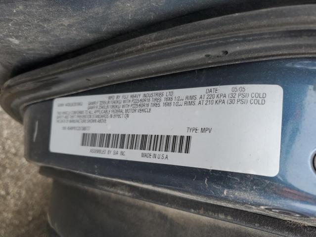 4S4BP61C257388777 - 2005 SUBARU LEGACY OUTBACK 2.5I BLUE photo 12