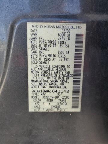 5N1AR18W86C641148 - 2006 NISSAN PATHFINDER LE 灰色 照片 13