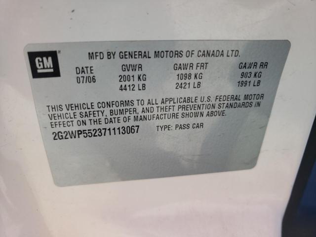 2G2WP552371113067 - 2007 PONTIAC GRAND PRIX 白色 照片 12