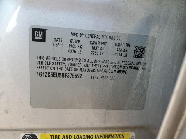 1G1ZC5EU5BF375592 - 2011 CHEVROLET MALIBU 1LT SILVER photo 12