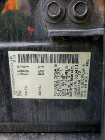 1N4AA51E79C820411 - 2009 NISSAN MAXIMA S BLACK photo 13