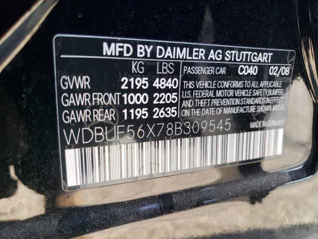 WDBUF56X78B309545 - 2008 MERCEDES-BENZ E 350 BLACK photo 13