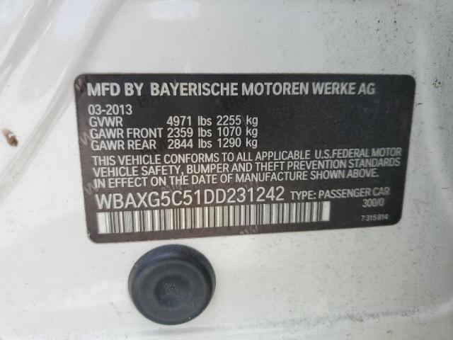 WBAXG5C51DD231242 - 2013 BMW 528 I WHITE photo 12