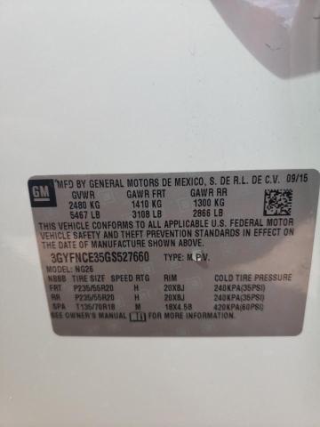 3GYFNCE35GS527660 - 2016 CADILLAC SRX PERFORMANCE COLLECTION Ақ фото 14