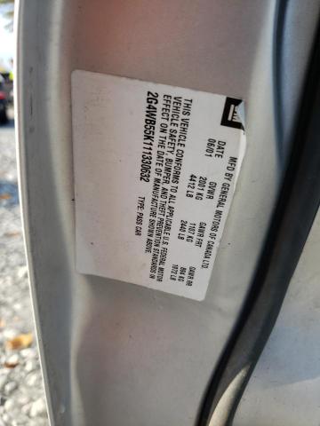 2G4WB55K111330632 - 2001 BUICK REGAL LS SILVER photo 12