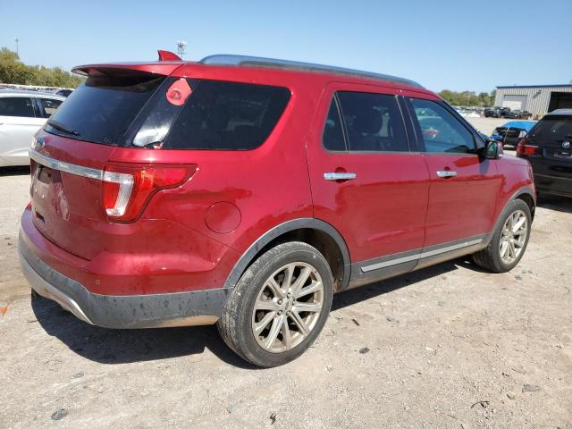 1FM5K7F83HGC33620 - 2017 FORD EXPLORER LIMITED RED photo 3