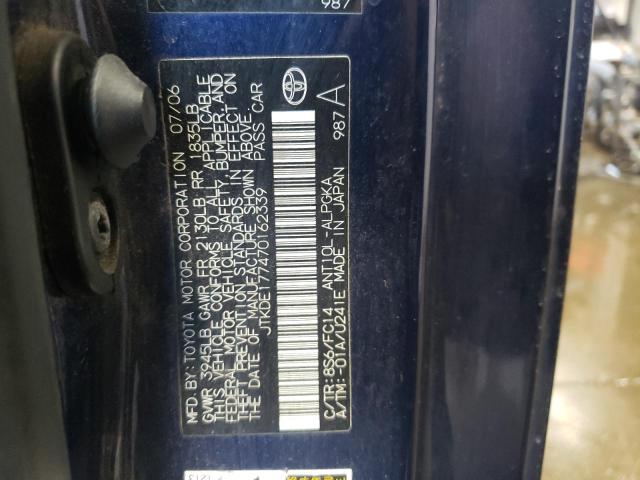 JTKDE177470162339 - 2007 TOYOTA SCION TC 蓝色 照片 12