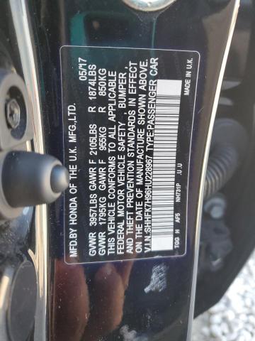 SHHFK7H96HU228967 - 2017 HONDA CIVIC SPORT TOURING BLACK photo 12