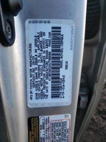 4T1BE32K24U796688 - 2004 TOYOTA CAMRY LE GOLD photo 12