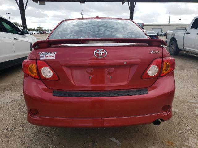 1NXBE40E99Z077626 - 2009 TOYOTA COROLLA XRS RED photo 6