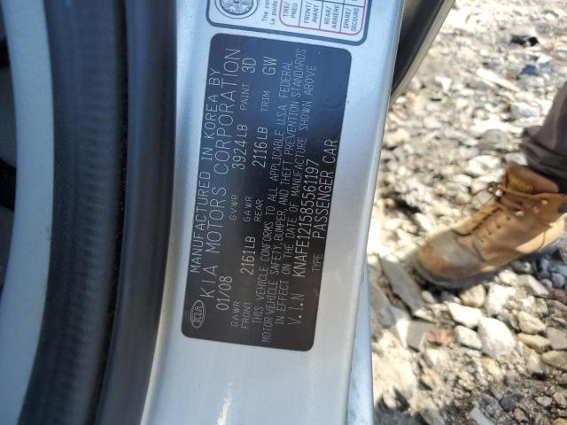 KNAFE121585561197 - 2008 KIA SPECTRA EX SILVER photo 12