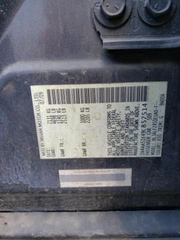 1N4AA51E49C857514 - 2009 NISSAN MAXIMA S GRAY photo 12