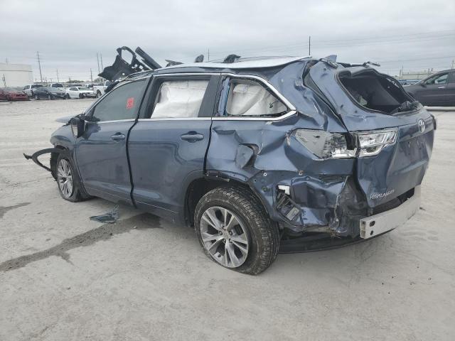 5TDJKRFH0ES065080 - 2014 TOYOTA HIGHLANDER XLE BLUE photo 2