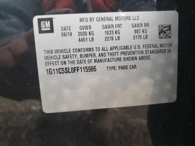 1G11C5SL0FF115986 - 2015 CHEVROLET MALIBU 1LT Қара фото 12