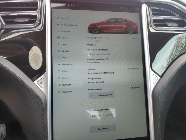 5YJSA1BC9DFP10363 - 2013 TESLA MODEL S Կարմիր լուսանկար 9