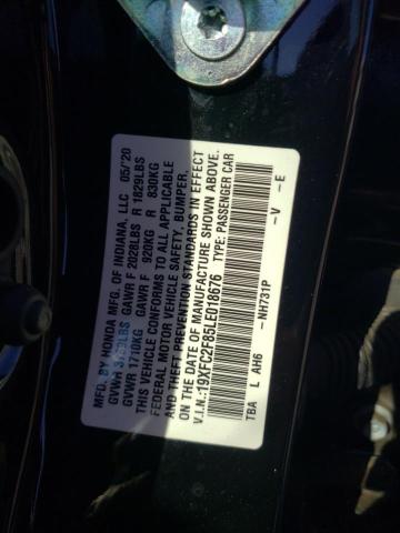 19XFC2F85LE018676 - 2020 HONDA CIVIC SPORT შავი ფოტო 13