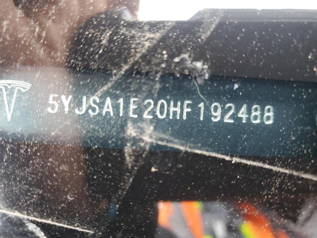 5YJSA1E20HF192488 - 2017 TESLA MODEL S ლურჯი ფოტო 12